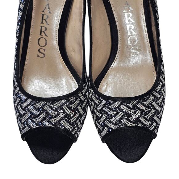 Caparros Silver Metallic "Buffy" Dressy Formal Peep Toe Pumps Size  9.5M - Picture 3 of 9